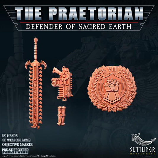 Weapons and shield - The Praetorian - Defender of Sacred Earth - Bits - Immaterium God Miniatures