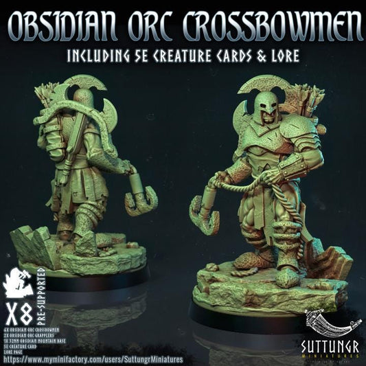 The Obsidian Orc Warband - Crossbowmen - v5 - Suttungr Miniatures - 32mm