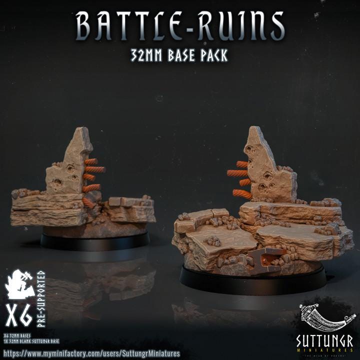 The Base Pack - 32mm Battle Ruins v4 - Suttungr Miniatures - 32mm