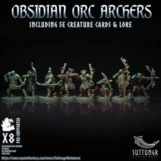 The Obsidian Orc Warband - Archers x8 - Suttungr Miniatures - 32mm