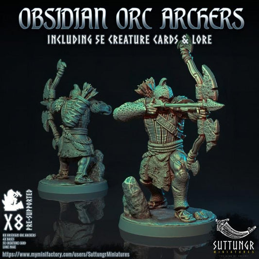 The Obsidian Orc Warband - Archers v3 - Suttungr Miniatures - 32mm