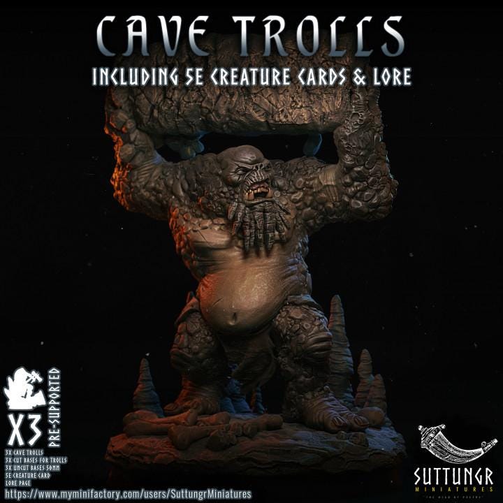 Cave Trolls v1 - Suttungr Miniatures - 32mm