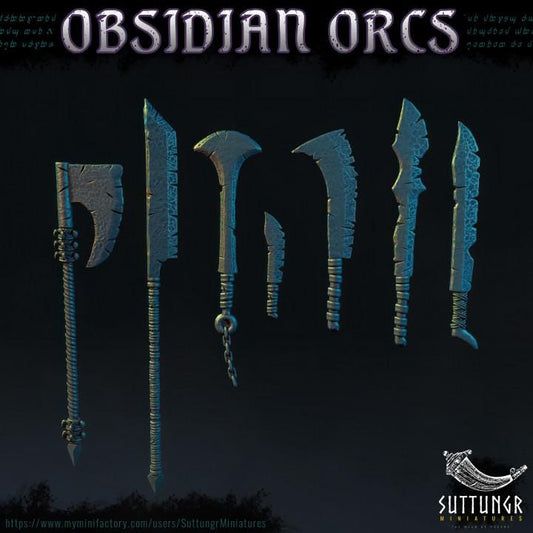 The Obsidian Orc Warband Weapons - Suttungr Miniatures - 32mm