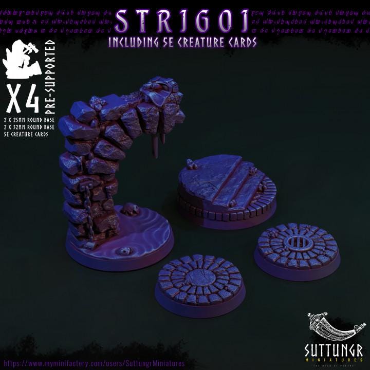 Vampire Strigoi bases - Suttungr Miniatures - 32mm