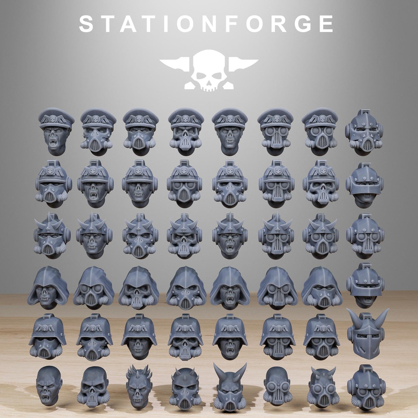 Heads - Corrupted Guard Infantry Builder kit - StationForge - 28mm