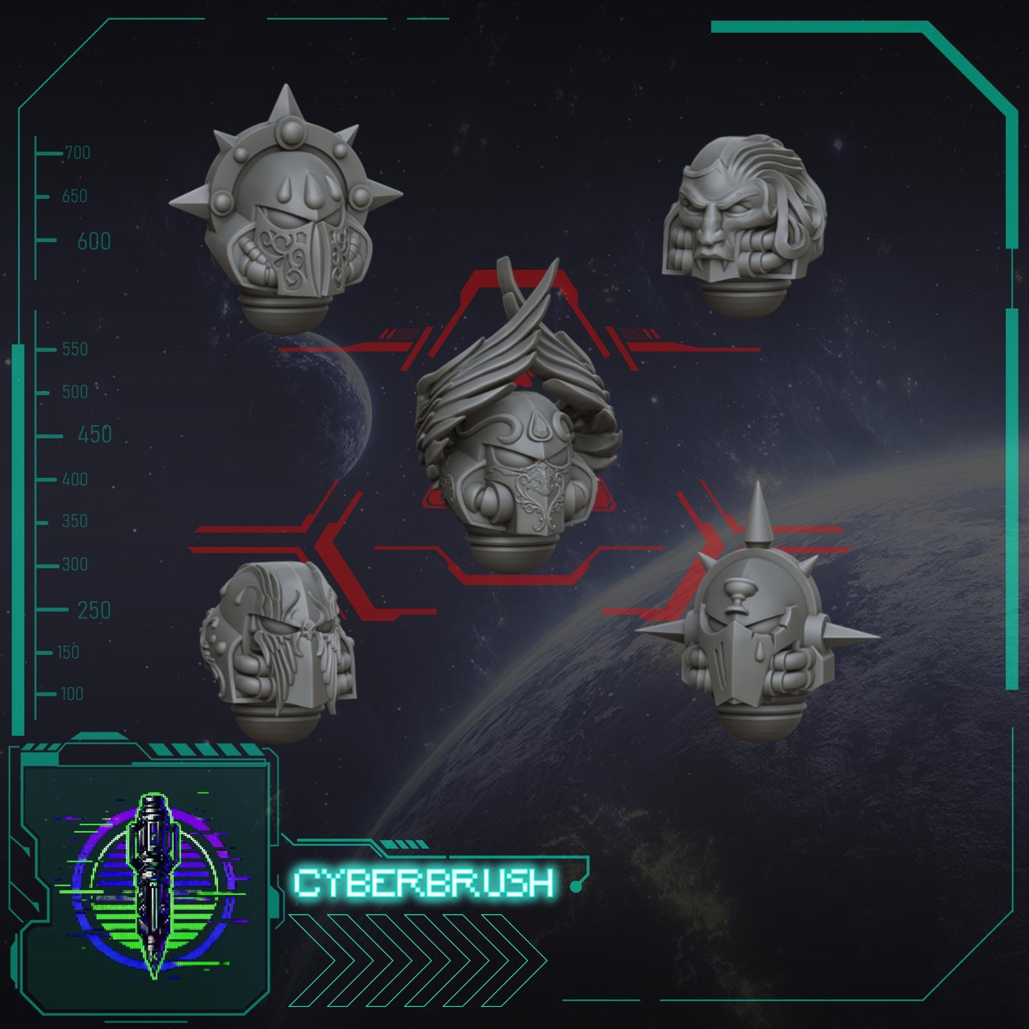 BloodBound BattleGears Head Set 1 - Bits - Cyberbrush