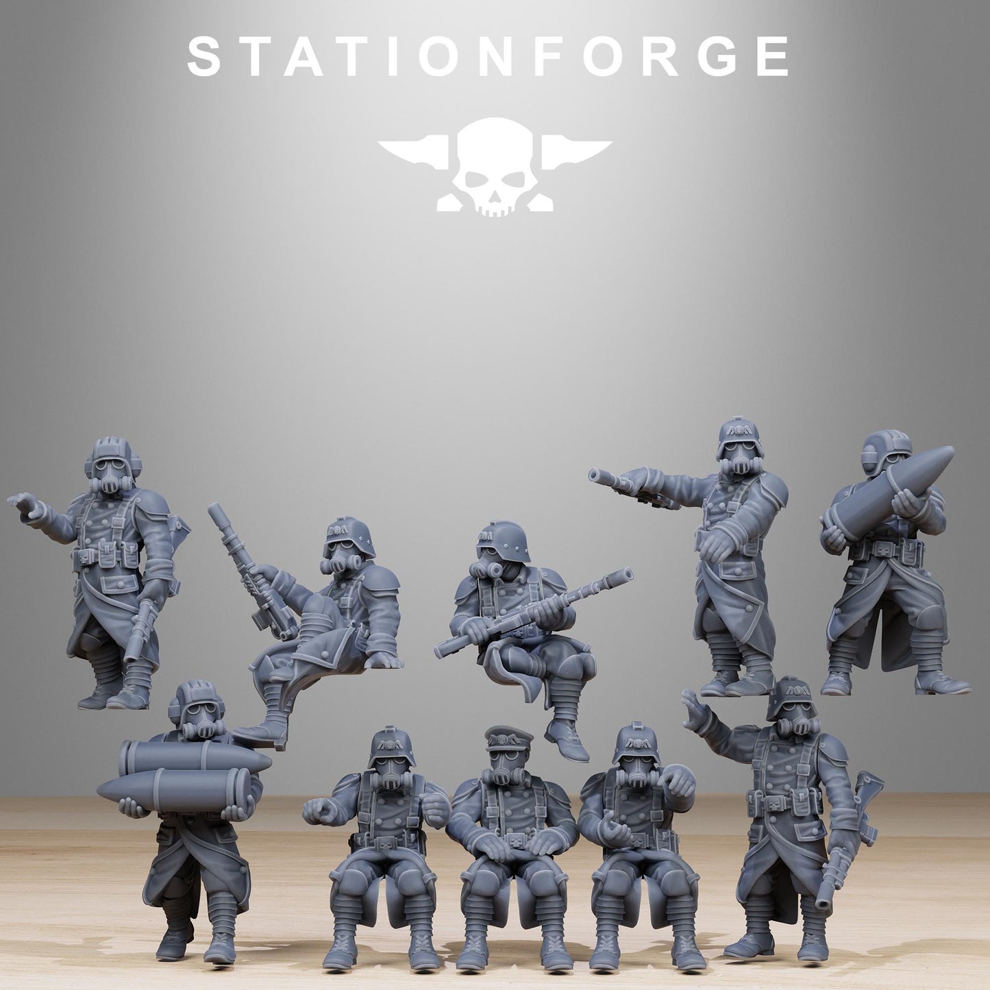 GrimGuard Artillery Vehicle crew - StationForge - 28mm