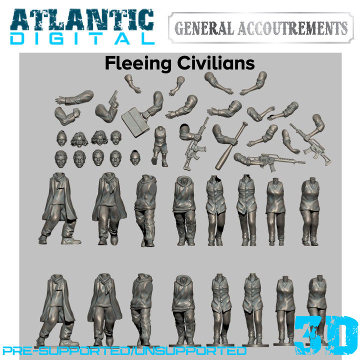 Fleeing Civilians - General Accoutrements - Wargames Atlantic