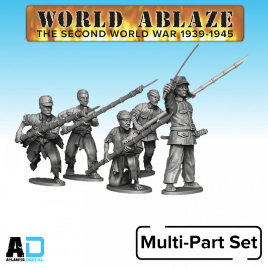 Japanese last stand spear fighters  - World Ablaze - Wargames Atlantic