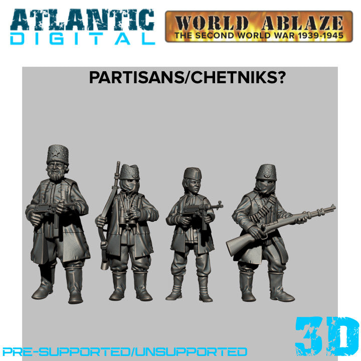 Partisans or Chetniks (4 Figure Set)- World Ablaze - Wargames Atlantic