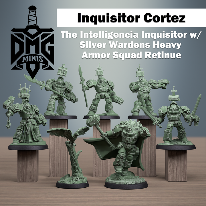 Inquisitor Cortez w/ Silver Wardens Retinue - Insuisitor Vortez - Dmg miniatures