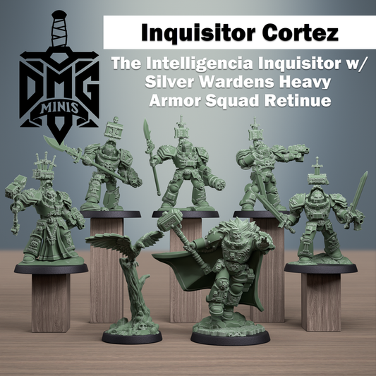 Inquisitor Cortez w/ Silver Wardens Retinue - Insuisitor Vortez - Dmg miniatures