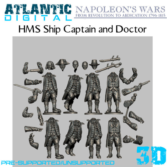 HMS Ship Captain and Doctor -  Napoleon's Wars - Wargames Atlantic