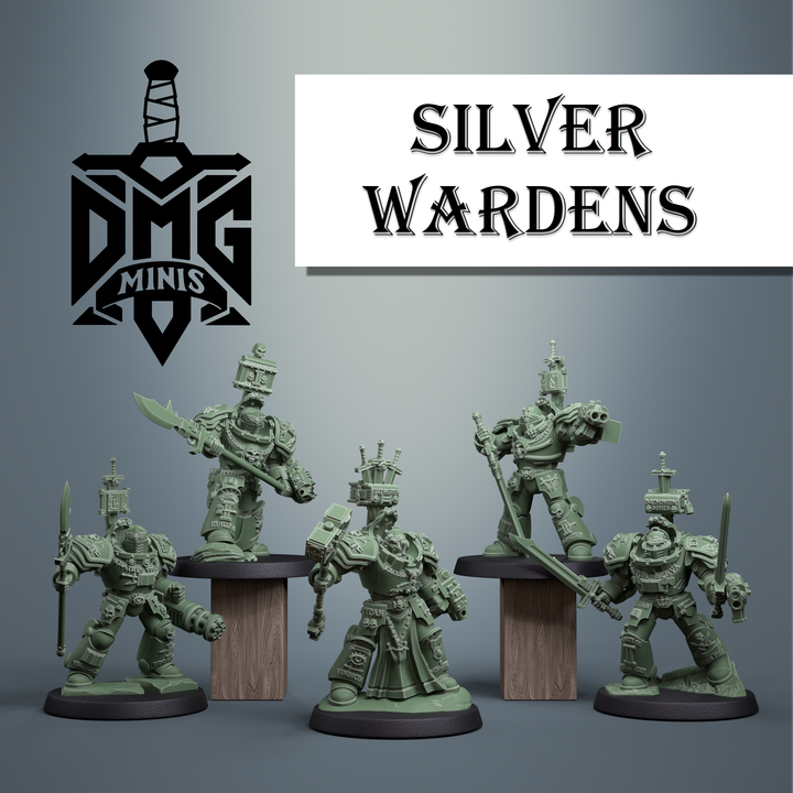 Silver Wardens Heavy Exterminatus v3 (presupported) - Silver Wardens - Dmg miniatures