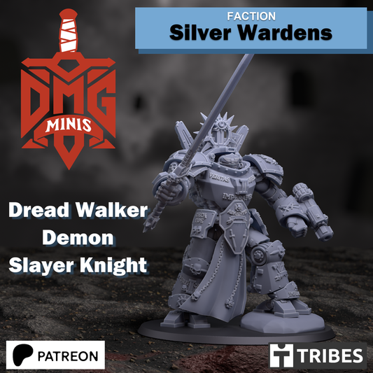 Silver Wardens Dread Walker Demon Slayer Knight (presupp) - Silver Wardens - Dmg miniatures