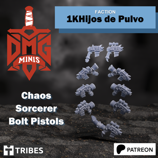 1KHijos Chaos Sorcerer Inferno Pistols  - 1khijos De Pulvo - Dmg miniatures
