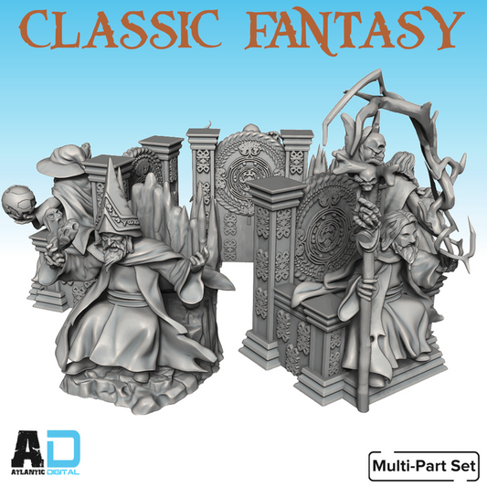 Wizard on throne character pack- Classic Fantasy - Wargames Atlantic