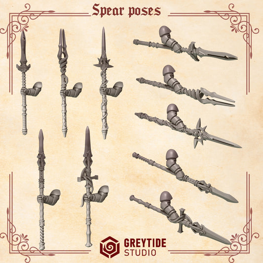 Spears poses CL - Arms and Weapons - Bits - GreyTide Studio
