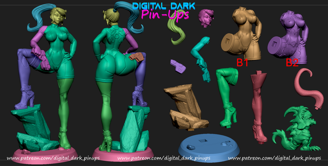 Samus Aran - Digital Dark Pin-ups