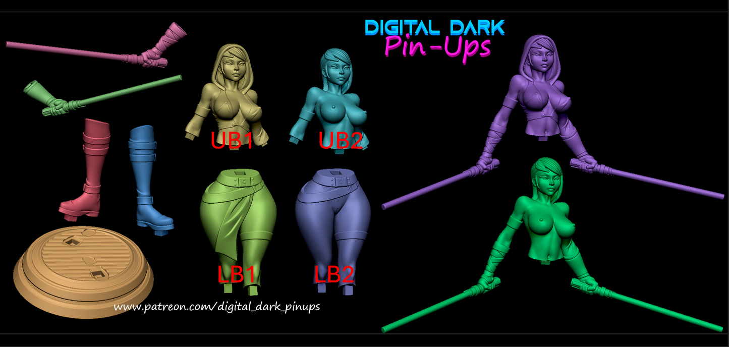 Jedi Girl - Digital Dark Pin-ups
