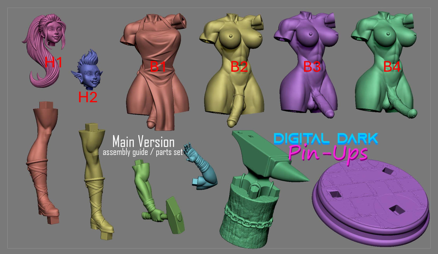 Futa Blacksmith - Digital Dark Pin-ups