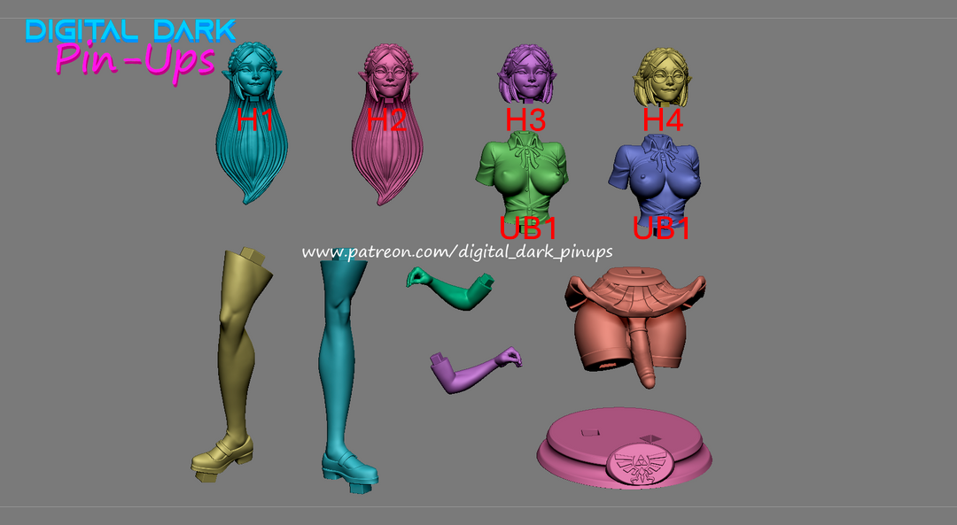 Student Zelda Futa - Digital Dark Pin-ups