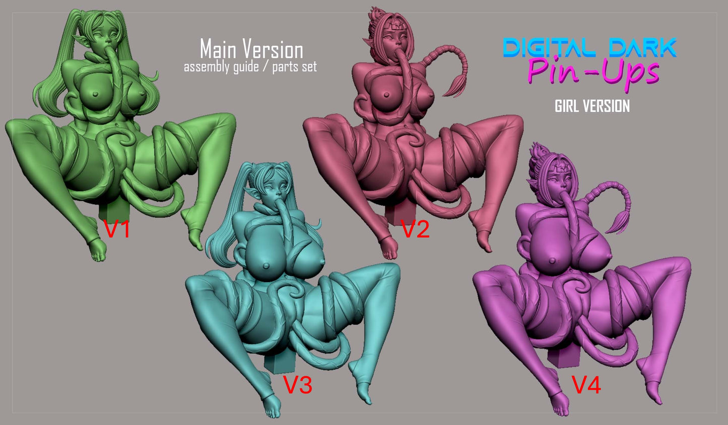 Frieren and Shadowheart on Mimic - Digital Dark Pin-ups