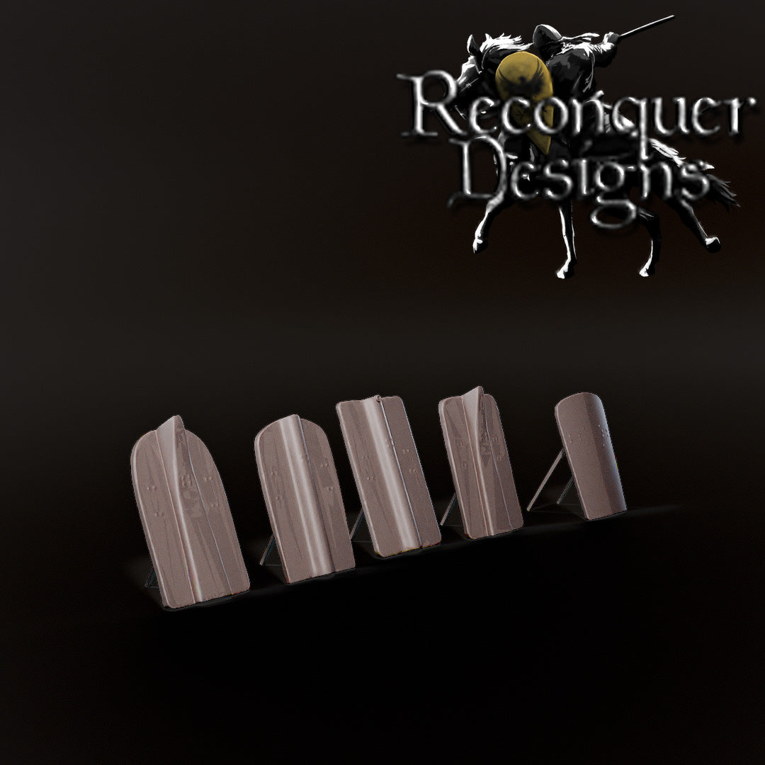 Pavise Shields and Half Base (for 25mm round) - Reconquer Designs